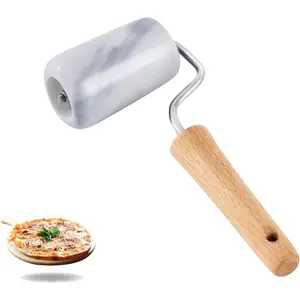 Small Marble Rolling Pin Pizza Roller, Marble Pastry Roller Non-Stick T-Type, For Cake Baking Tortilla Fudge Pizza Cookies and Other Kitchen Baking Cooking (Type 3 White).