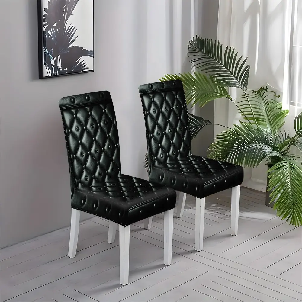 2/4/6 counts, Chair Covers For Dining Chairs, Chair Cover - Elastic Printed, Dining Chair Cover, Chair Slipcovers Protector, Removable and Washable Seat Protector, Universal Fit for All Seasons, Comfortable and Home-Essential Chair Cover