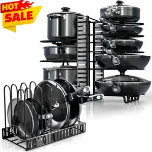 ZHOHO TANT 1 Set 8-Tier Pots and Pans Organizer, Rack Under Cabinet with Adjustable Pot Racks, 3 DIY Methods for Baking Rock, Birthday Gift Ideas