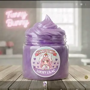 Funny Bunny Lucky Lilac Purple Slime - Non-Toxic stress relief Toy for Kids Ages 12+ - Ultra-Smooth & Vibrant Color - 8oz BPA-Free Clear Plastic Jar