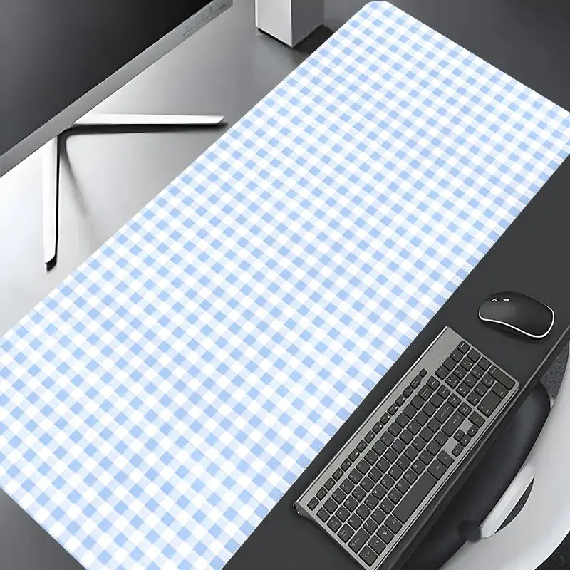 Gingham Check Pattern Mouse Pad, Rectangle Gaming Mouse Pad, Non-slip Rubber Pad, Desktop Decoration Protective Pad, Desktop Accessory, Office Desk Accessories for Home, Office, Laptop, Desktop Computer Games