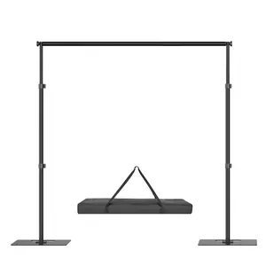 Hecis 8.5x10ft Backdrop Stand, Adjustable Photography Background Frame, Heavy Duty Pipe and Drape Kit Photo Support Poles for Wedding, Party, Birthday, Festival, Vide, Studio