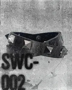 SWC-002 / Brown Leather Cross Wrap Studded Bracelet
