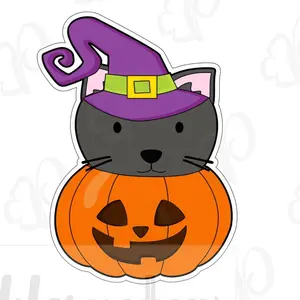 Witch Cat Pumpkin Cookie Cutter
