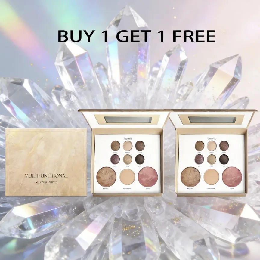 Buy 1 Get 1 Free，Daily Makeup Palette Starter Kit for Adults-Compact Sheer Glow Foundation, Loose Powder, Pink Shimmer Palette, Waterproof Longwear Eyeshadow Makeup Products flag pansexual Eyeshadow Makeup Cosmetic