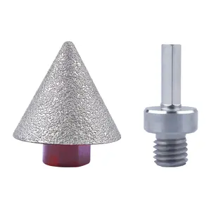 Diamond Beveling Chamfer Bits Countersink Hole Saw Drill Bit for Tile Marble Granite Ceramic 5/8"-11 Thread Sharpener for Angle Grinder & 3/8” Hex Shank