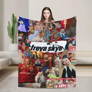 Singer Freya Skye Flannel Blanket Soft Cozy Lightweight Warm Pop Star Inspired Throw Blankets Perfect For Office Dorm Travel