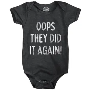 Oops They Did It Again Baby Bodysuit Funny Sarcastic Announcement Graphic Novelty Jumper For Infants Funny Baby Onesies Funny Sarcastic Onesie Novelty Onesie Black -