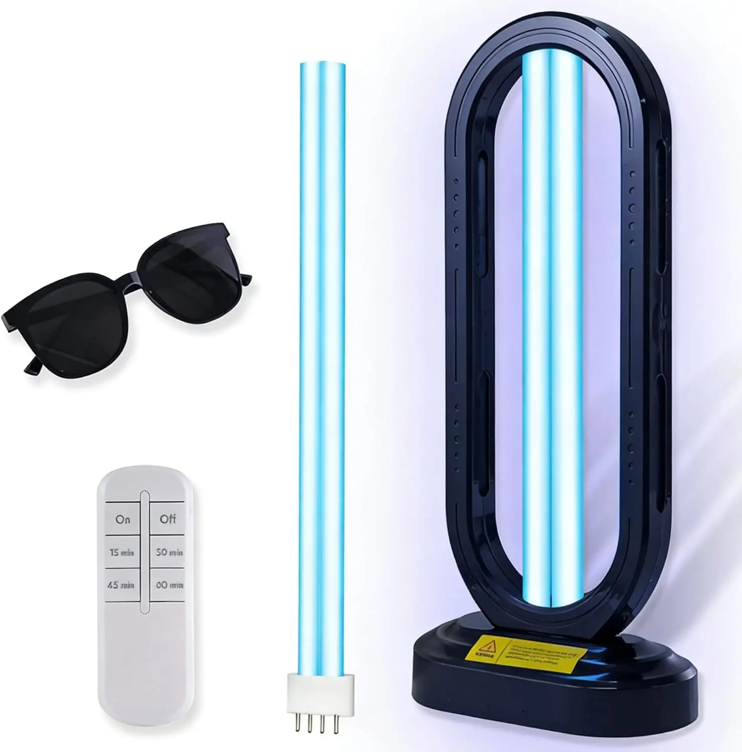 UV Light Sanitizer w/Spare Bulb with Ozone,UVC Disinfection Lamp with Remote Control,Ultraviolet Light Sanitizer for Whole Home,Room & Kitchen,UV Sterilizer15/30/45/60 Minutes Timer