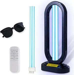 UV Light Sanitizer w/Spare Bulb with Ozone,UVC Disinfection Lamp with Remote Control,Ultraviolet Light Sanitizer for Whole Home,Room & Kitchen,UV Sterilizer15/30/45/60 Minutes Timer