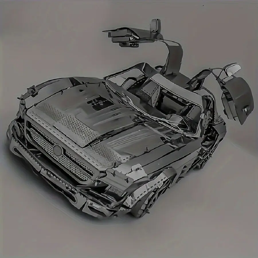 New 3D Metal Interlocking Puzzle Building Kits for Bulldozer, 3D Metal Sports Car Model Kit, Alloy Assembly Model Car, Laser-Cut Puzzle Toys with Precision Craftsmanship, Metal Construction