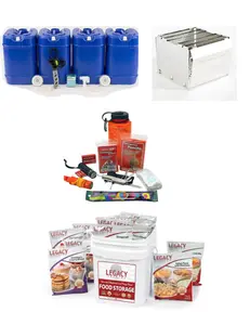 Legacy 10 Day Survival Food and Water Bundle for 2 with Bobcat Stove 16 Hours Fuel 25 Year Shelf Life 60 Servings Emergency Kit