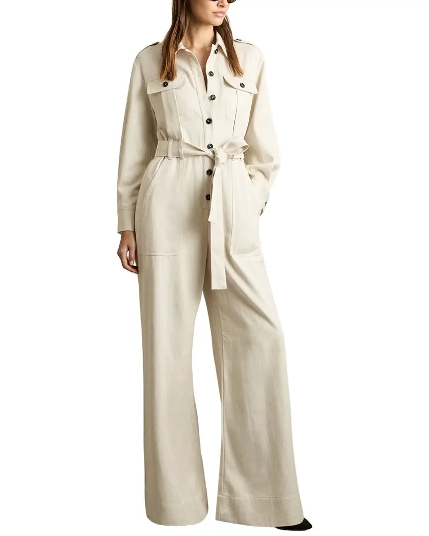 Reiss Anais Linen-Blend Utility Jumpsuit
