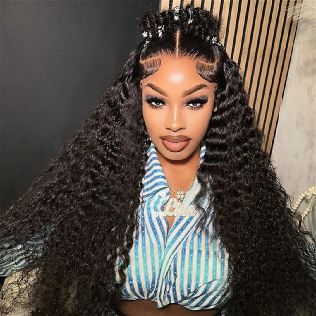 Wiggins Hair Pre Braided 13x6 Lace Frontal Wig Deep Wave Stylist Wig Pre Styled Pre Baby Hair Pre Everything Wig Glueless Wig
