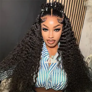 Wiggins Hair Pre Braided 13x6 Lace Frontal Wig Deep Wave Stylist Wig Pre Styled Pre Baby Hair Pre Everything Wig Glueless Wig