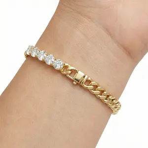 Bee Cuban Link Bracelet – Gold Finish Statement Chain with Sparkle Stone Detail Stylish Stackable Wrist Accessory for Everyday Wear