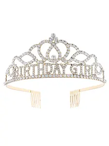 1PC New BIRTHDAY GIRL Rhinestone Crown Tiaras, Shiny Party Hat, All-Season Accessory, Durable Design, Perfect Gift for Birthdays & Celebrations