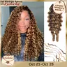 Cheetah Beauty Hair Burmese Curly Human Hair Crochet Extensions, Pre-Separated, Miracle Knots, 50g/Pack, Boho Braids, 12-30 Inch, Bleach-Ready, Multi-Shade 1B/30 4/27 #4/#30 for Women
