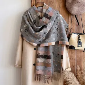 Scarf Winter Women Pashmina Shawls Warm Blanket Wraps Female Foulard Bandana Thick Scarves
