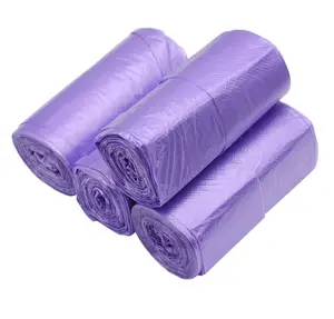 Kitchen Garbage Bags and Purple Trash Bag, 100 Counts 4 Gallon 45x60Cm Kitchen Small Trash Bags with Handles for Bathroom, Contractor Bags