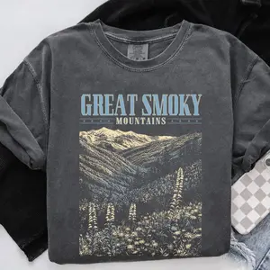 Comfort Colors, Great Smoky Mountains T-shirt, Wildflower Shirt, Retro Tennessee Nature Tee, Fashion Unisex Shirt, Gift For Men Women, Streetwear