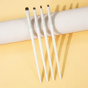 4-Piece Eyeshadow Brush Set, Small Pony Hair Precision Makeup Brushes, Cosmetic Brush Set, Ideal for Eye Corners, Lids, Tail Area, Natural Application