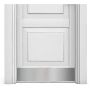 Door Kick Plate - Anodized Aluminum with Satin Nickel Finish, Magnetic Mount for Steel Doors, 6" x 34"