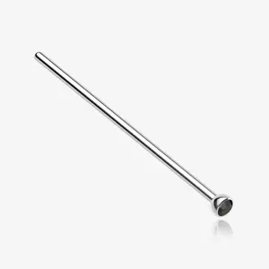 Press Fit Gem Top Steel Fishtail Nose Stud Ring