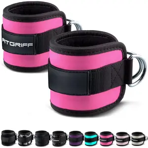 (R) Ankle Straps V1 for  Machine (2 Pieces) - Gym Workout Equipment -  Pulley Attachment, Kickback Straps