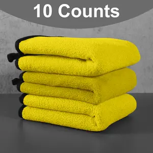 10 Counts Ultrasoft Cleaning Towels, Thick Microfiber for Auto Detailing，Gentle on Vehicles & Surfaces，Random Color