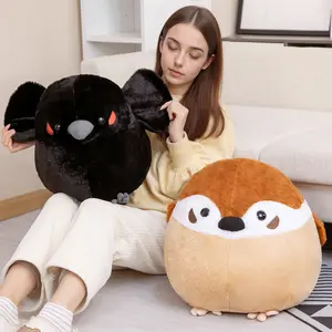 Cute Round Sparrow Crow Plush Toy Pillow, Creative Bird Doll, Birthday Gift, Fashion Home Decoration, Adorable Stuffed Animal
