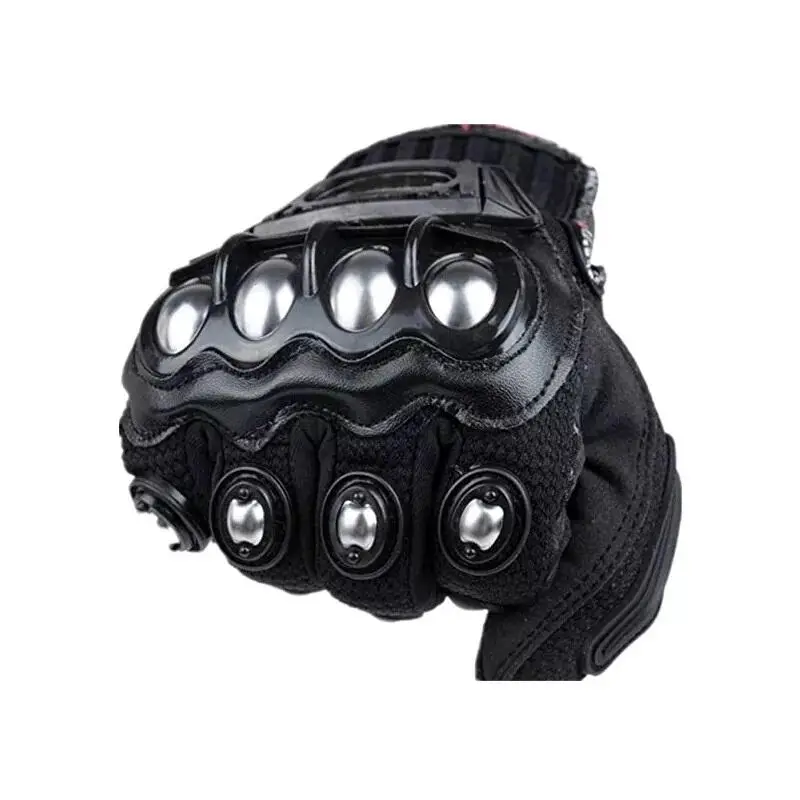 Steel Outdoor Knuckle Motorcycle Gloves For Men & Women, 1 Count Protective Outdoor Riding Gear