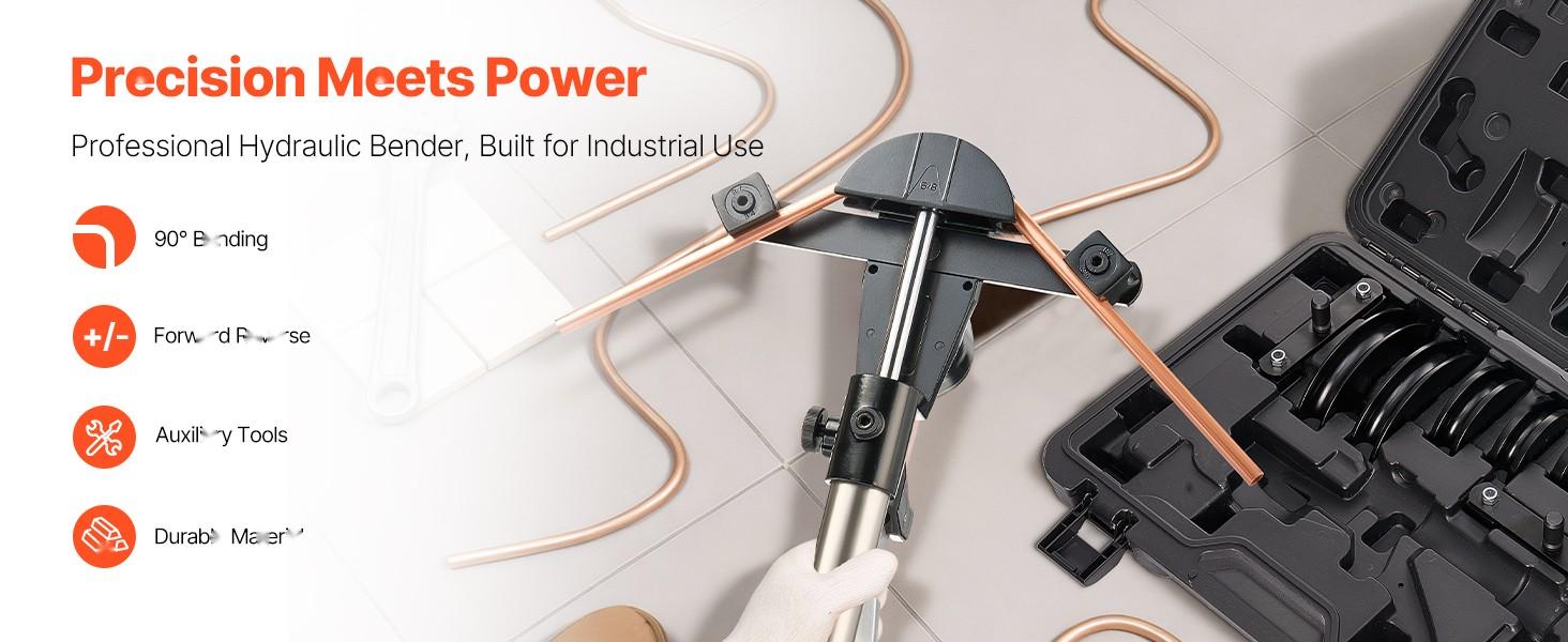 Hydraulic Tubing Bender Kit, 1/4 Inch To 7/8 Inch Copper Tube Bender With Seven Aluminium Alloy Dies, Forward And Reverse HVAC Bending Tool Set For Air Conditioning, Refrigeration, Auto Repair, Industrial Grade