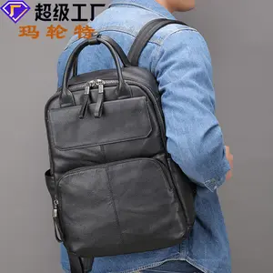 Qianlai Men's Backpack Genuine Leather Large Capacity Casual Business Travel Laptop Bag Simple 2022 New Model Backpack for Men