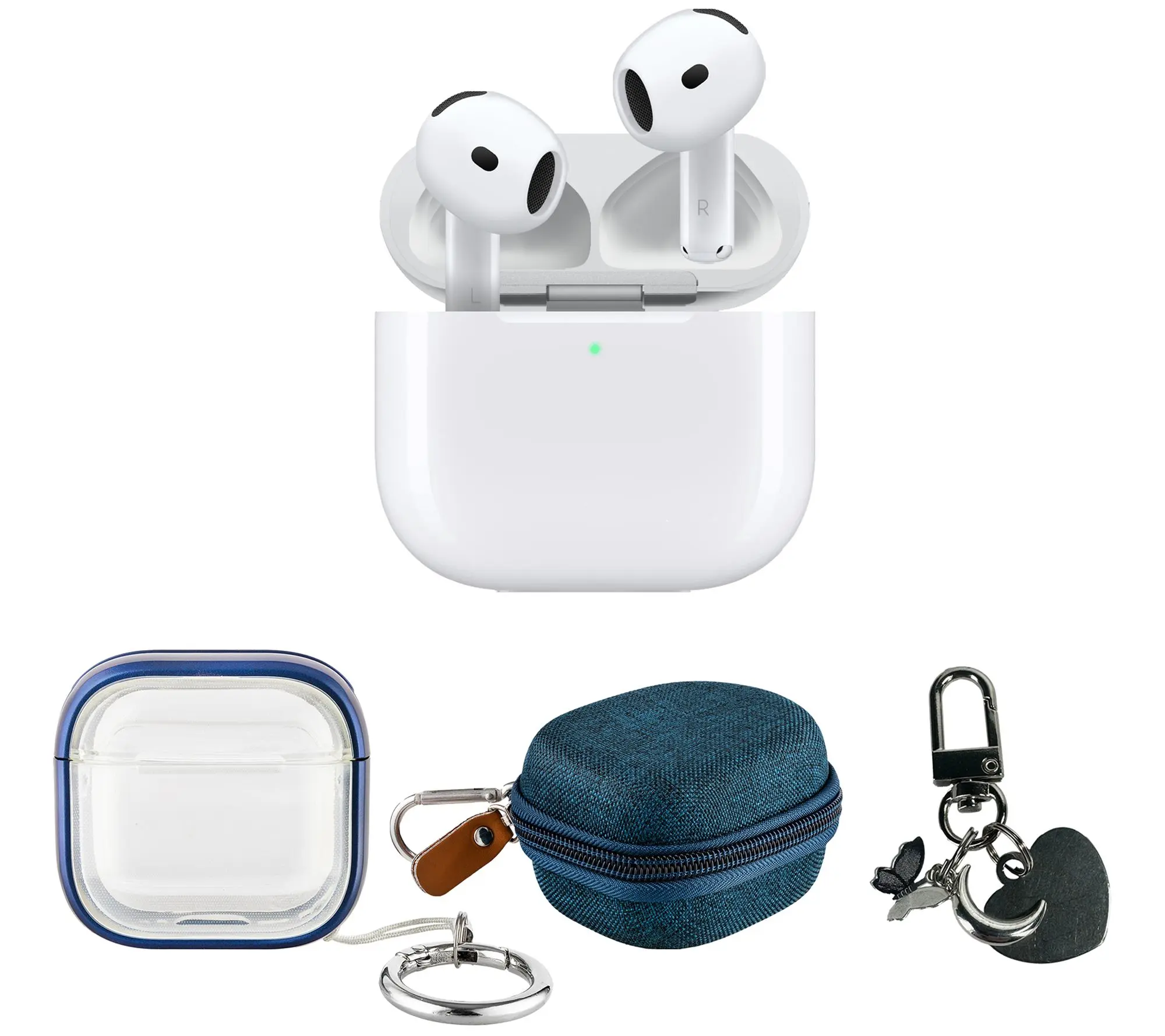 Apple AirPod 4 with Protective Case, Travel Case, Keychain
