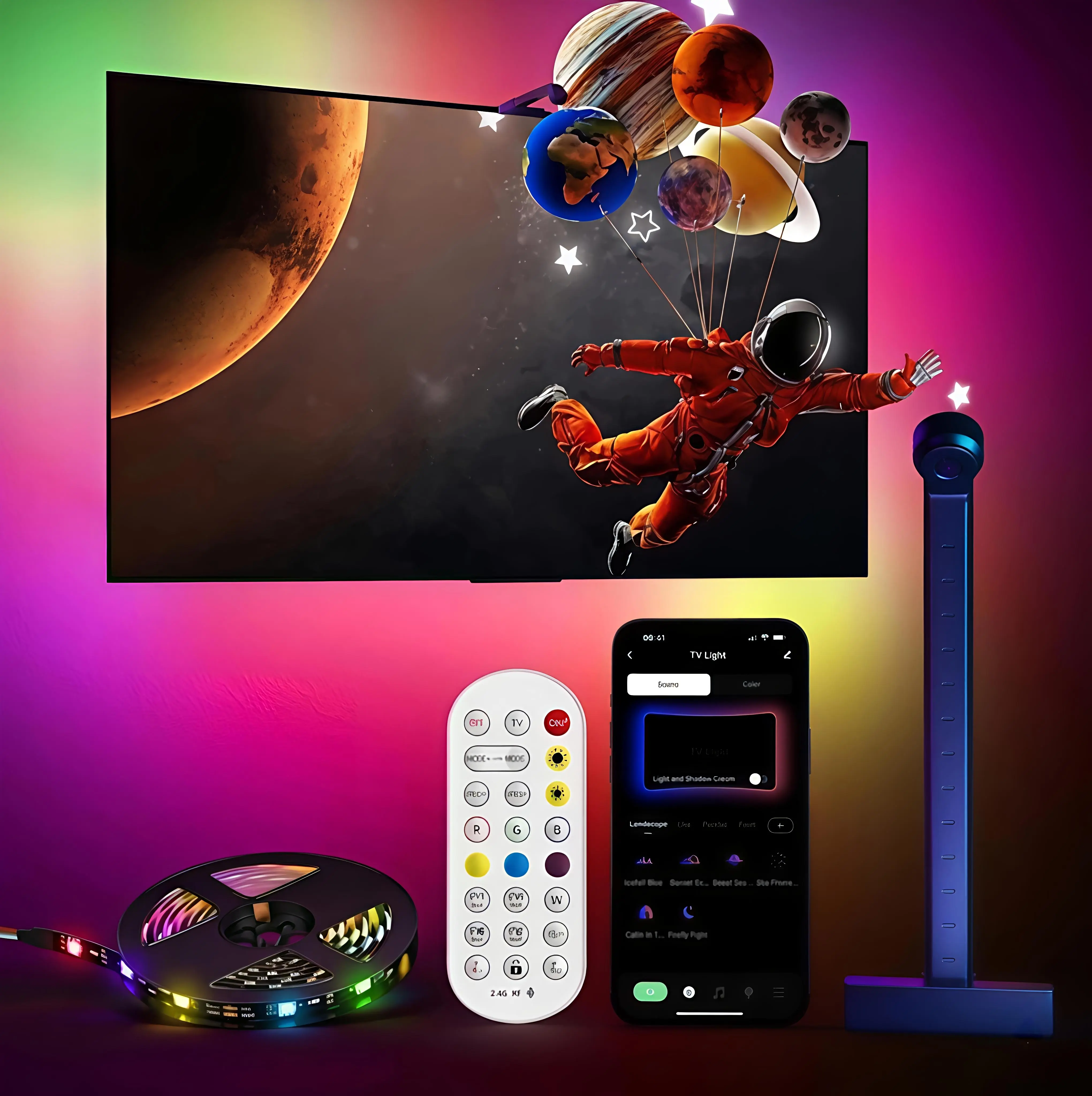 TV LED Backlight LED Lights for TV for 55-85'' RGB Cuttable | TV Lights That Change with Screen,Smart App Control Game & Music Sync Color Changing Light for Home Decor