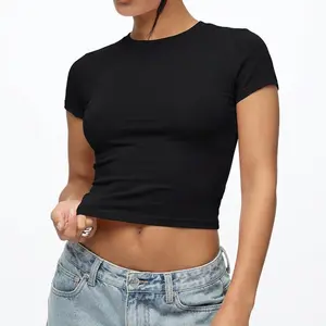 UpSpark Short-Sleeve Top - Sharkskin Finish Crew Neck Matte T-Shirt for Women, 92% Rayon 8% Spandex, Sculpted Silhouette, Summer Streetwear Essential - Womenswear, Cargo