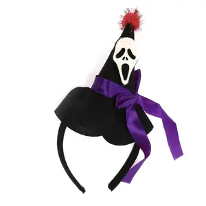 Unique Bargains Classic Ghost Face Pattern Headband for Halloween Black Purple 1 Pc