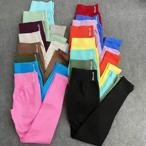 Dfyne 2025 New Low-Rise Ribbed Waistband Women's Seamless Fitness Leggings, 90% Nylon 10% Spandex, High Stretch, Slight Butt Shaping, Comfortable Fit, Low Rise Leggings