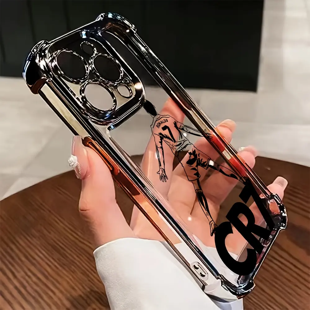 Phone Case for Soccer Star Ronaldo CR7, Designed to Fit Iphone Models 16, 15, 14, 13, 12, 11 Pro Max, X, XR, XS Max, 8, And 7 Plus And for Samsung S24 Ultra S23 FE Plus S22. It Features a Shockproof, Transparent, Soft Back Cover., Accessories, Tech Access