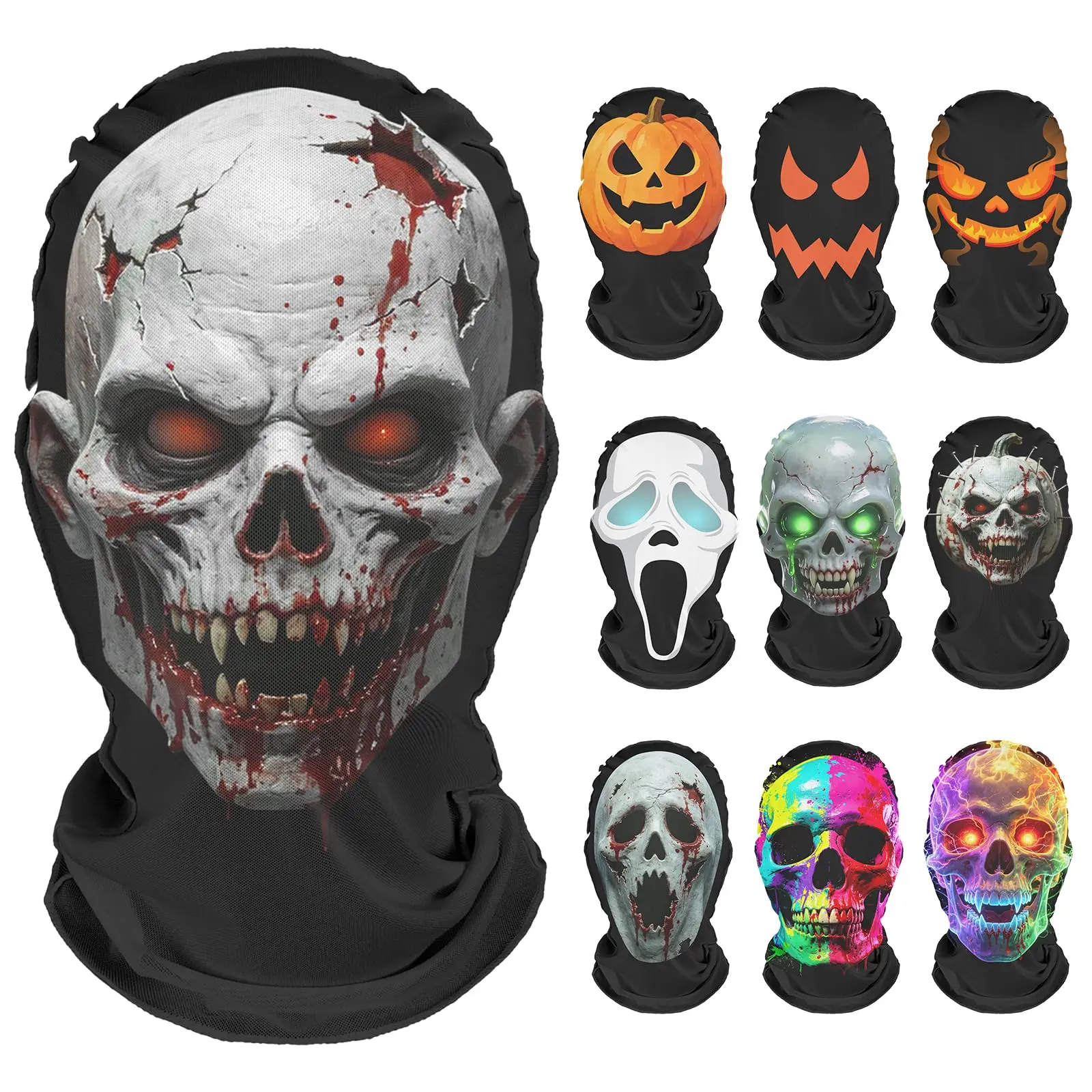 BARLEY ONE Click “Shop Chat”, Send Photos, Custom Mask with Face Personalized Halloween 3D Masks Realistic Funny Mesh Face Prank Mask Bandana Holiday Gift