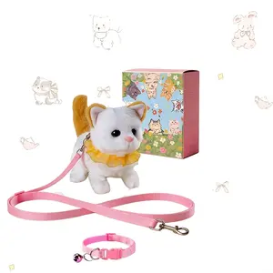 Babywendy 2026 Adorable Electronic Pet Cat, Realistic Robotic Kitty, with a Lace Collar, Can Walk, Meow, And Wag Its Tail, Interactive Robotic Dog Toy, Elegantly Packaged, Perfect for Christmas, Birthday Gifts, New Year Presents, Valentine'