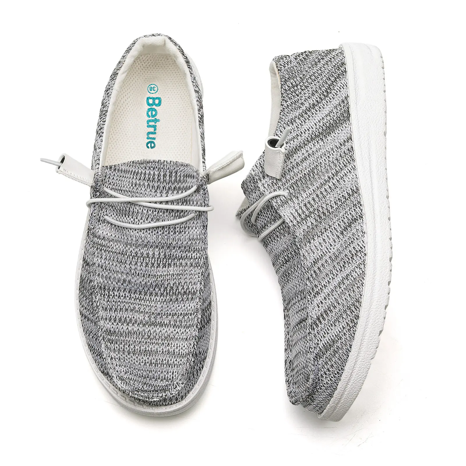 Women's Lightweight Boat Shoes, Casual Loafers, Slip On Deck Shoes, Breathable Canvas Sneakers