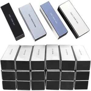 4-Way Fingernail Buffer Block, Gray/Black, 18-Pack, for Shaping Smoothing Buffing Shining