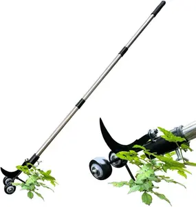 Garden Gap Weeding Tool with Wheels, Push Pull Weeder with Detachable Blade and Adjustable Handle, Lawn Crack Weeder for Patio Sidewalk Yard Smooth