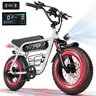 ESKUTE V201 Electric Bike for Adults, 750W Motor, Up to 28 MPH, Up to 65 Miles PAS Range, 48V 15.6Ah Removable Battery, 20" x 4" Fat Tires, 7-Speed, Front Suspension, NFC Unlock,Commuting, Christmas Gift, Outdoorfun