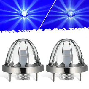 Partsam Watermelon Lights Clear Lens Light Blue LED Side Marker Lights with Bezel 2Pcs - Super Bright & Waterproof