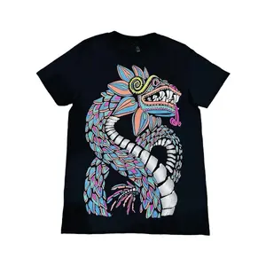 Quetzalcoatl Kukulcan 2 T-Shirt for Men,  Embroidery  Effect, Short Sleeve Casual Top