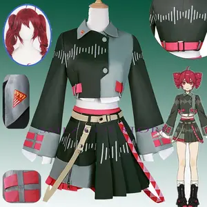 Special Offer Kasane Teto Cosplay Anime Vtuber Costume Teto Green SKIRTS Uniforms Wig Set Party Singer Stage Outfit for Woman