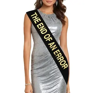 1Set The End Of An Error Just Divorced Sash Newly Single Finally Divorce Satin Sash Funny Breakup Decor Divorced AF Game Over Bachelor Party Men Women Decorations Supplies